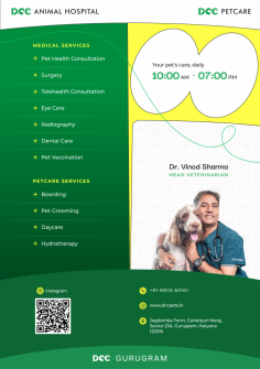 We are a leading multispecialty pet care hospital in Gurgaon Sector 23 A that has the best veterinary doctors focused on your pet's health & wellbeing. For bookings and inquiries, reach out to us at 9311560101 or visit https://dccpets.in/pet-clinic-in-gurgaon