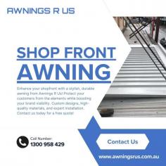Enhance your shopfront with a stylish, durable awning from Awnings R Us! Protect your customers from the elements while boosting your brand visibility. Custom designs, high-quality materials, and expert installation. Contact us today for a free quote!

https://awningsrus.com.au/