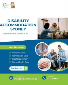 Looking for quality disability accommodation in Sydney? Experience comfort, accessibility, and support tailored to your needs.

Learn More; https://www.phomecare.com.au/2....024/01/16/disability


