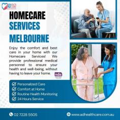Looking for reliable home care services in Melbourne? We provide compassionate, professional care tailored to your loved ones' needs. Let us help you maintain independence and quality of life.

Learn More: https://www.adhealthcare.com.a....u/our-services/home-


