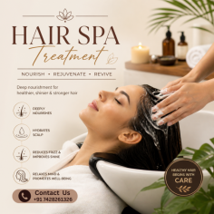 Restore the health and shine of your hair with professional Hair SPA Treatment designed to deeply nourish and repair damaged strands. This relaxing treatment helps reduce dryness, control frizz, improve scalp health, and strengthen hair from the roots. Suitable for all hair types, a hair spa leaves your hair soft, smooth, and more manageable while promoting overall hair wellness. Choose expert hair spa services for refreshed, healthy-looking, and revitalized hair.