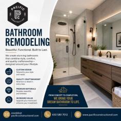 Give your bathroom a fresh, modern look with our professional bathroom remodeling services in Burlingame. We specialize in complete bathroom renovations, including shower and bathtub installation, vanity upgrades, tile work, lighting, and space optimization. Our expert team focuses on high-quality craftsmanship, functional design, and timely completion to ensure a smooth and stress-free experience. Whether you want a luxury spa-like bathroom or a simple modern upgrade, we deliver customized solutions to match your style and budget. Contact us today for a free consultation and transform your bathroom into a beautiful and relaxing space!