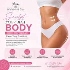 Achieve a toned and sculpted appearance with advanced body sculpting treatments at Rose Wellness & Spa. Our non-invasive procedures help target stubborn fat, contour your body, and enhance your natural curves without surgery or downtime. We provide safe, effective, and personalized treatments designed to boost confidence and improve overall wellness. Book your session today and start your body transformation journey.