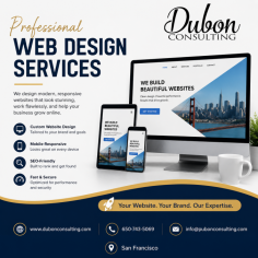 Looking for a reliable web design company in San Francisco? Dubon Consulting specializes in creating professional, responsive, and SEO-friendly websites tailored to your business needs. Our experienced team designs visually appealing and user-friendly websites that help businesses establish a strong online presence, attract more customers, and drive growth. Whether you need a new website, website redesign, e-commerce solution, or ongoing website maintenance, we deliver customized digital solutions with a focus on performance and results. Contact Dubon Consulting today to build a website that reflects your brand and helps your business succeed online.