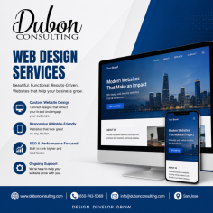 Looking for a reliable website design agency in San Jose? Dubon Consulting specializes in creating professional, responsive, and SEO-friendly websites that help businesses establish a strong online presence and attract more customers. Our expert team designs custom websites tailored to your brand, ensuring fast performance, mobile compatibility, user-friendly navigation, and modern aesthetics. Whether you need a business website, e-commerce store, landing page, or website redesign, we deliver solutions that drive engagement and growth. Serving businesses throughout San Jose and the Bay Area, Dubon Consulting combines creativity, technology, and digital marketing expertise to help your business succeed online.