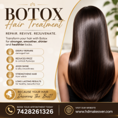 Revitalize dry, damaged, and frizzy hair with professional Botox Hair Treatment Services. This intensive conditioning treatment helps restore moisture, repair weakened strands, and improve hair texture without altering your natural hair structure. Designed to enhance shine, softness, and manageability, hair botox leaves your hair looking healthier, smoother, and more vibrant. Suitable for all hair types, it is an excellent choice for achieving nourished, silky, and refreshed hair with long-lasting results.