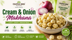 Chappan Bhog Makhana brings you premium-quality Cream & Onion Makhana, carefully selected and roasted to deliver a light, crispy texture with an irresistible cream and onion flavor. Whether you need a quick office snack, an evening tea-time companion, or a travel-friendly munching option, this flavorful makhana perfectly fits your lifestyle.