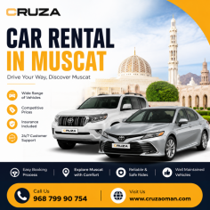 Choose professional Car Rental in Muscat for a convenient and comfortable travel experience across the city and throughout Oman. Whether you need an economy car, sedan, SUV, luxury vehicle, or 4x4 for business, leisure, or family travel, you'll find flexible daily, weekly, and monthly rental options to suit your needs. With well-maintained vehicles, competitive pricing, hassle-free booking, and dedicated customer support, every journey is smooth and worry-free. Choose a trusted car rental service in Muscat for dependable transportation, exceptional value, and the freedom to explore Oman at your own pace.